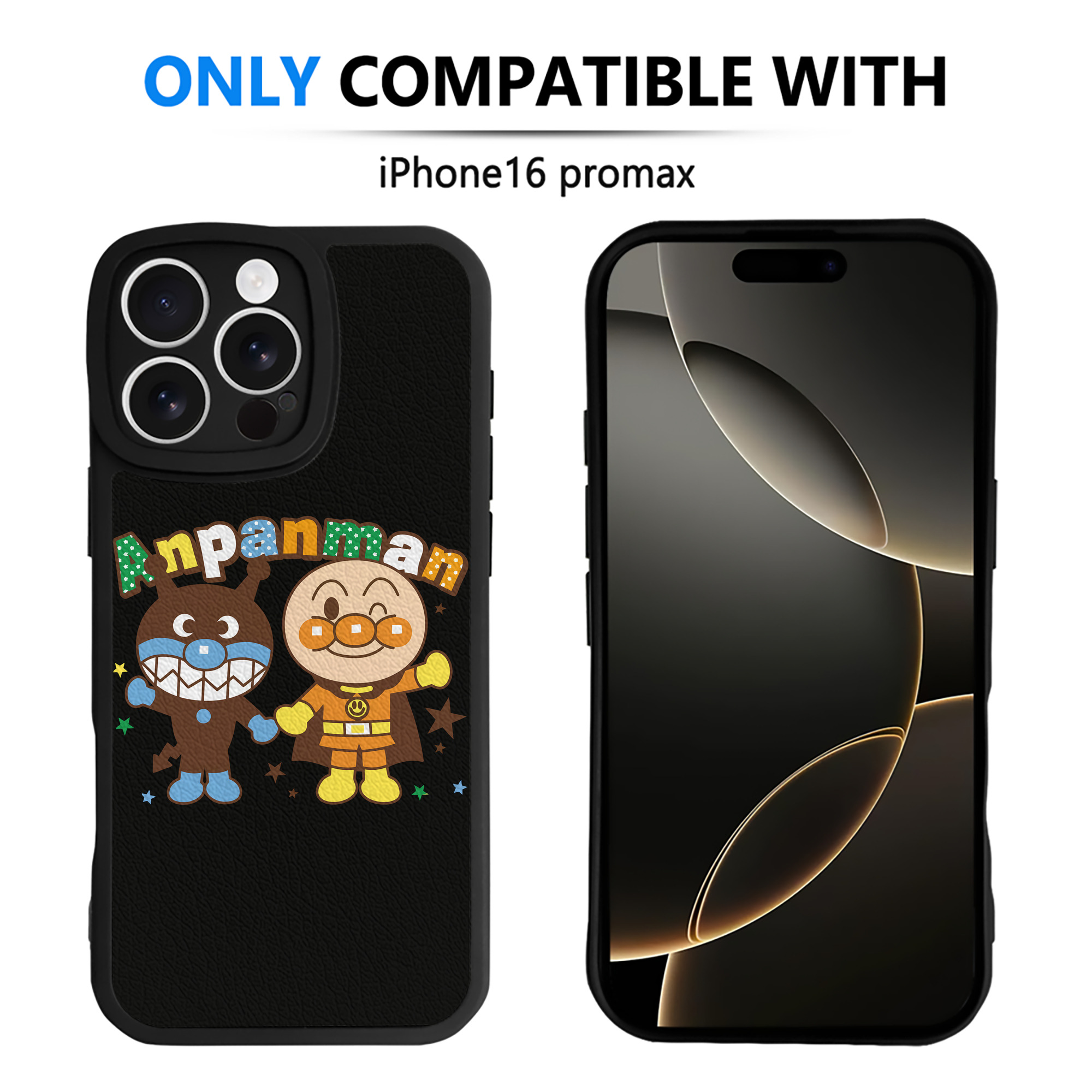 （画像用） アンパンマン Anpanman 【iPhone 16シリーズ対応】シリコンスマホケース（レザー調） 材質：シリコン
